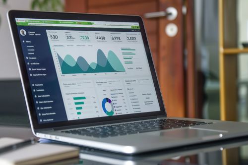 Laptop mit Statistiken